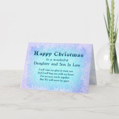 Happy Christmas Daughter and Son In Law distance Card