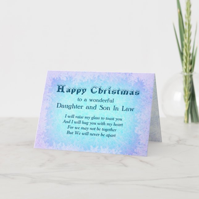 Happy Christmas Daughter and Son In Law distance Card (Front)