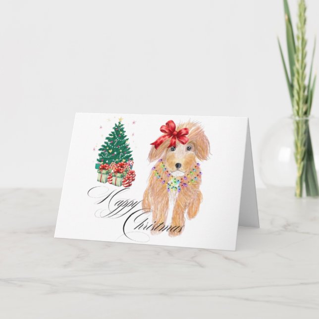 Happy Christmas Dog Sitting  Holiday Card (Front)
