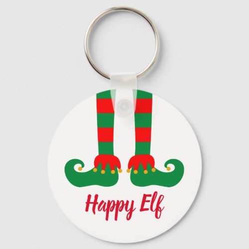 Happy Christmas elf keychain with custom text