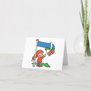 Happy Christmas Elf Letterpress Thank You Card