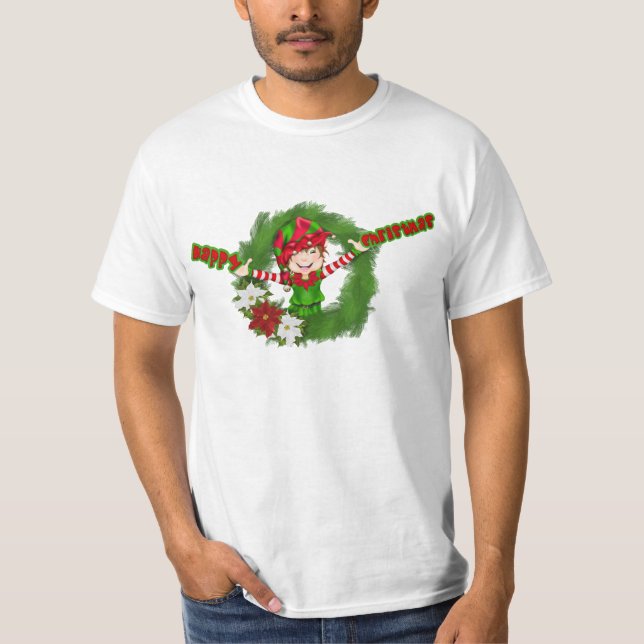 Happy Christmas Elf T-Shirt (Front)