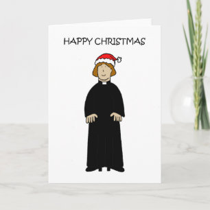 Happy Christmas Female Vicar Curate Pastor Card