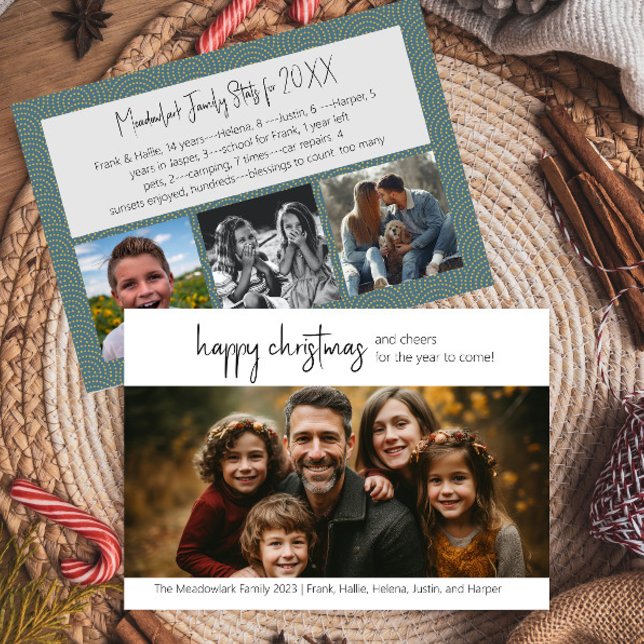 Happy Christmas Four Photo Card (Creator Uploaded)