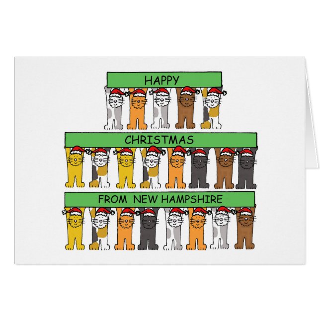 Happy Christmas from New Hampshire Cute Cats (Front Horizontal)