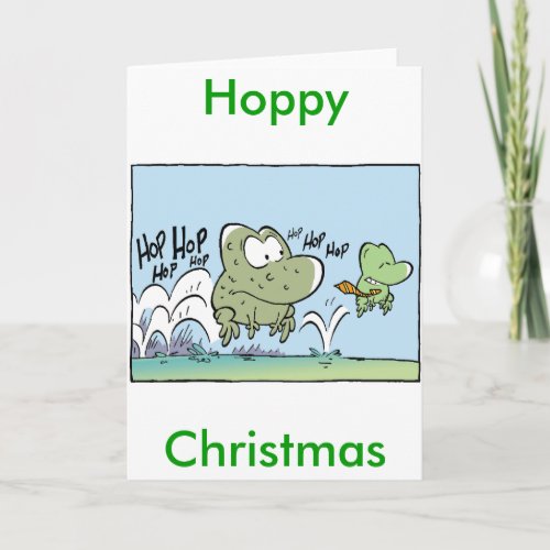 Happy Christmas Funny Frog Cartoon Card