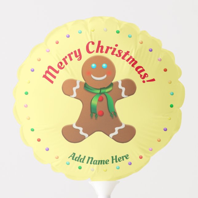 Happy Christmas Gingerbread Cookies Balloon (Front)