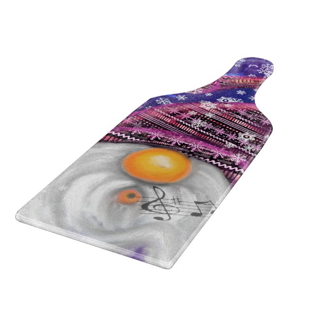 Happy Christmas Gnome In Purple Hat Cutting Board (Corner)