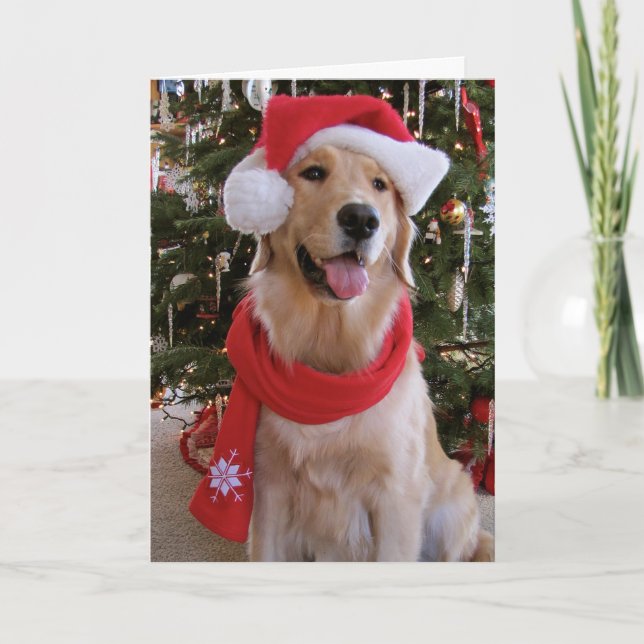 Happy Christmas Golden Holiday Card (Front)