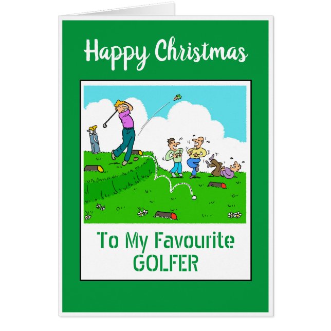 Happy Christmas Golfer Cards (Front)
