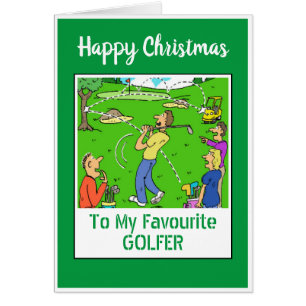 Happy Christmas Golfer Cards