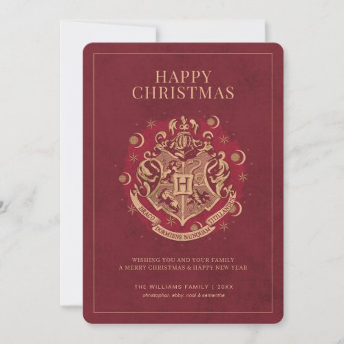 Happy Christmas  HOGWARTS Crest _ Red Invitation