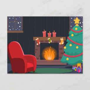 happy christmas holiday postcard