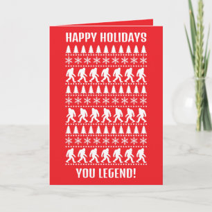 Happy Christmas Holidays Bigfoot Sasquatch Invitation