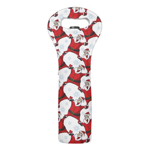 Happy Christmas Holidays Santa Claus Pattern Wine Bag