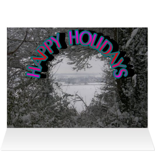 Happy Christmas Holidays Winter Snow Photo Card (Inside Horizontal (Top))