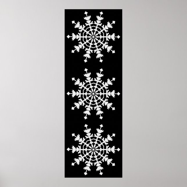 Happy Christmas - Ice Crystal - Snow Flake Poster (Front)