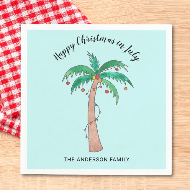 Happy Christmas In July Custom Napkins (Creator Uploaded)