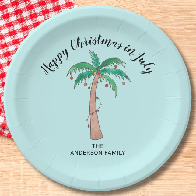 Happy Christmas In July Custom Paper Plates (Creator Uploaded)