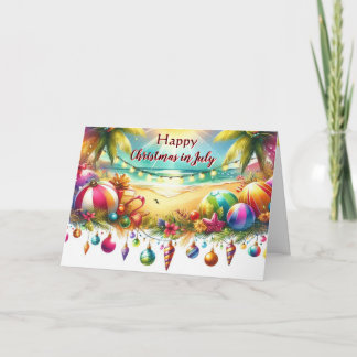 Happy Christmas in July Tropical Holiday Card