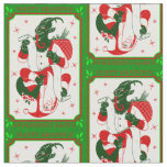 happy christmas krampus santa fabric