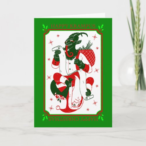 happy christmas krampus santa invitation