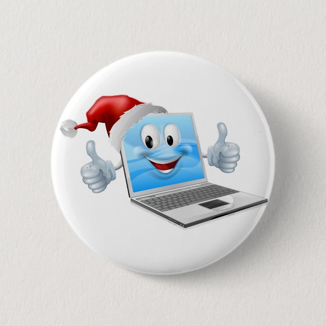 Happy Christmas laptop Pinback Button (Front)