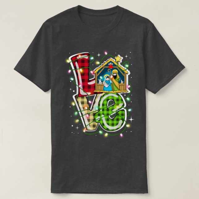 Happy Christmas Love Nativity Laurie Furnell XMas  T-Shirt (Design Front)