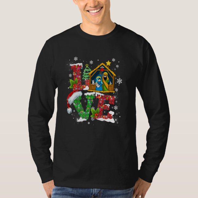 Happy Christmas Love Nativity Laurie Furnell XMas  T-Shirt (Front)
