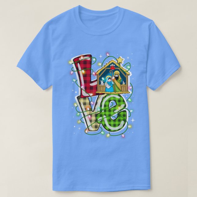 Happy Christmas Love Nativity Laurie Furnell XMas  T-Shirt (Design Front)