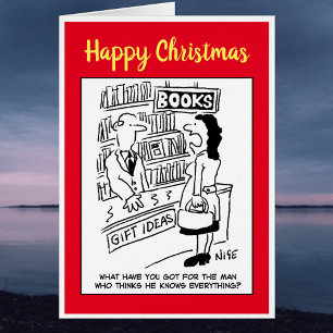 Happy Christmas Man Knows Everything Joke Cards