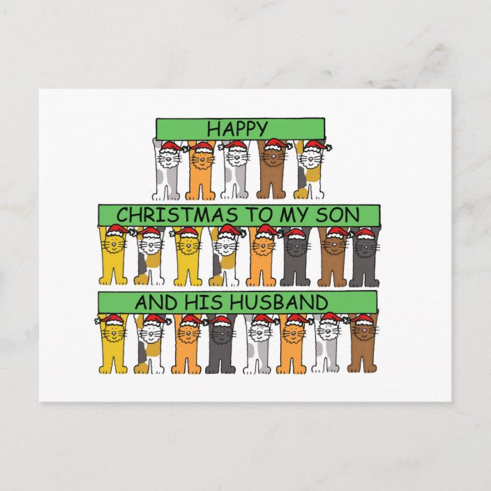 Happy Christmas my Son and His Husband. Holiday Postcard | Zazzle.com