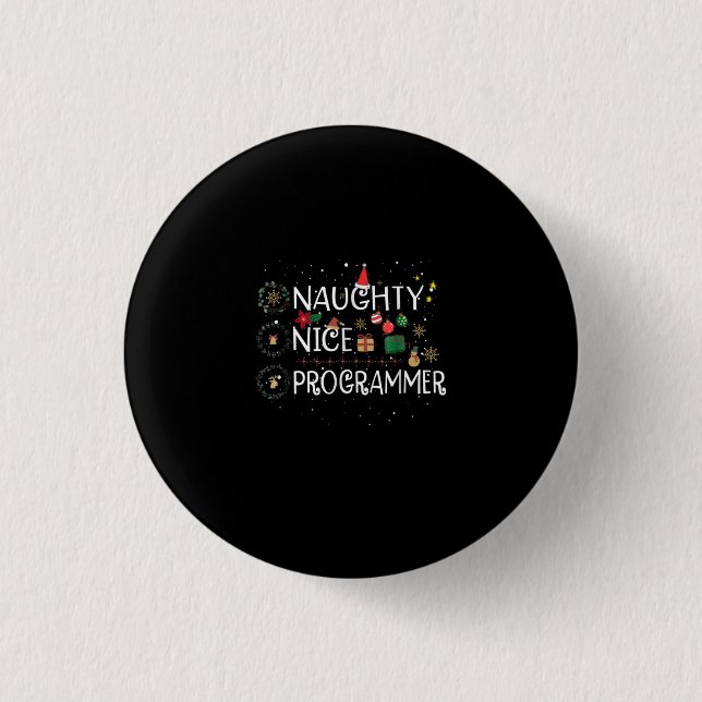 Happy Christmas | Naughty Nice Programmer Button (Front)