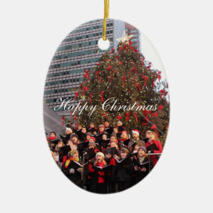 Happy Christmas New York Ceramic Ornament