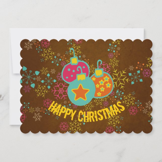 Happy Christmas Ornaments Holidays Card (Front)