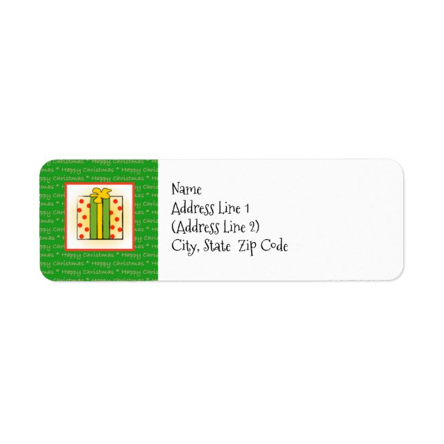 Happy Christmas Package Return Address Label (Front)