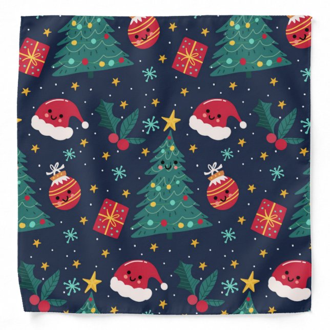 Happy Christmas Pattern Bandana (Front)