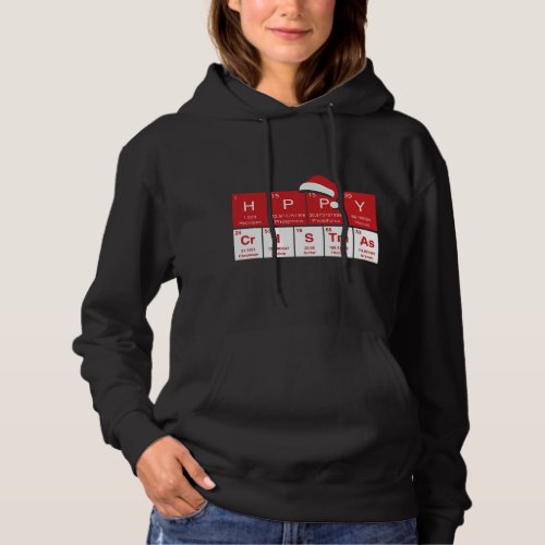Happy Christmas Periodic Table Elements Red Santa  Hoodie