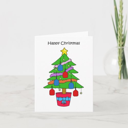 Happy Christmas Pickleball Tree Card