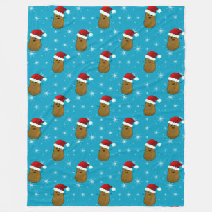 Happy Christmas Potato Fleece Blanket