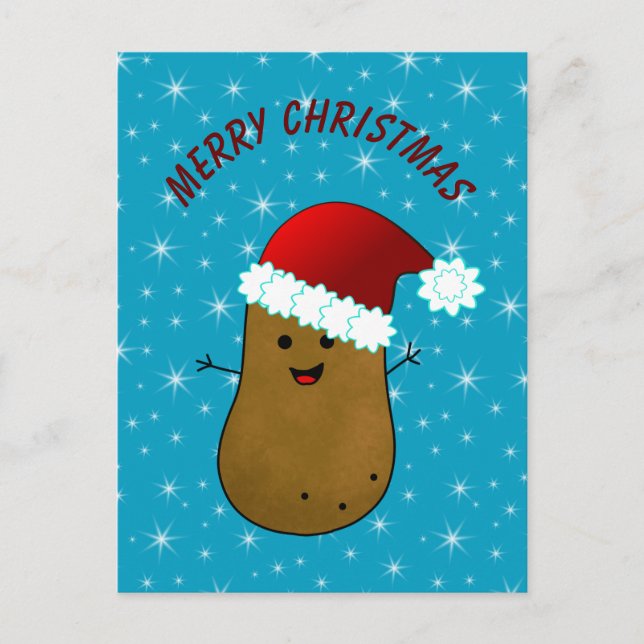 Happy Christmas Potato Holiday Postcard (Front)