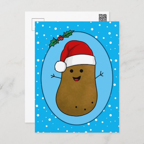 Happy Christmas Potato  Holiday Postcard