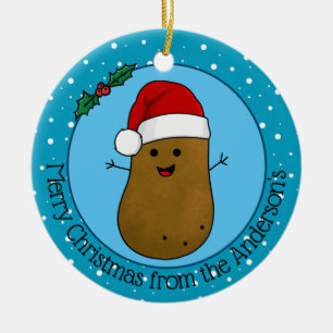 Happy Christmas Potato Personalized Ceramic Ornament