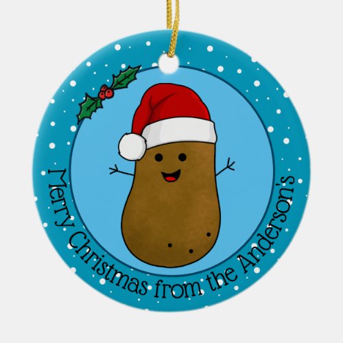 Happy Christmas Potato Personalized Ceramic Ornament