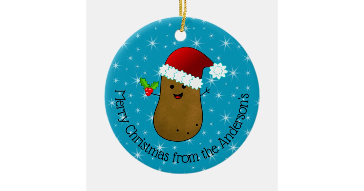 Happy Christmas Potato Personalized Ceramic Ornament Zazzle