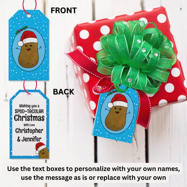 Happy Christmas Potato Personalized Gift Tags (Creator Uploaded)