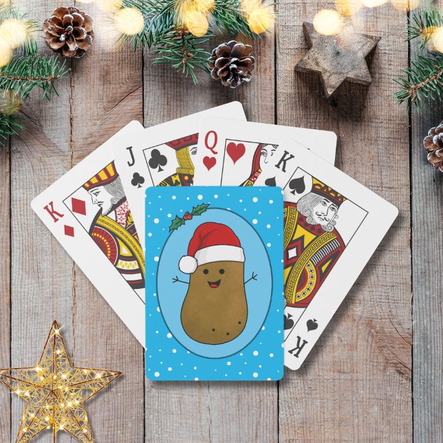 Happy Christmas Potato  Poker Cards (Adorable Christmas Potato Playing Cards)