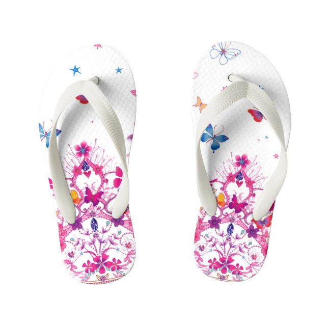 Happy Christmas Princess Stylish Kids Flip Flops (Footbed)