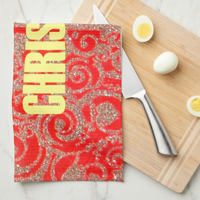 Happy Christmas Red and Gold Collection Towel (Quarter Fold)