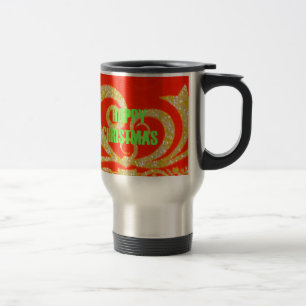 Happy Christmas Red and Gold Collection. Travel Mug